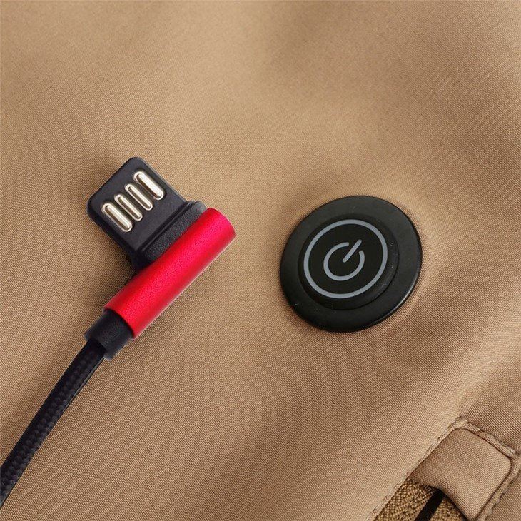 Close-up-of-the-heated-function-keys-of-the-Brown-Yellow-heated-jacket